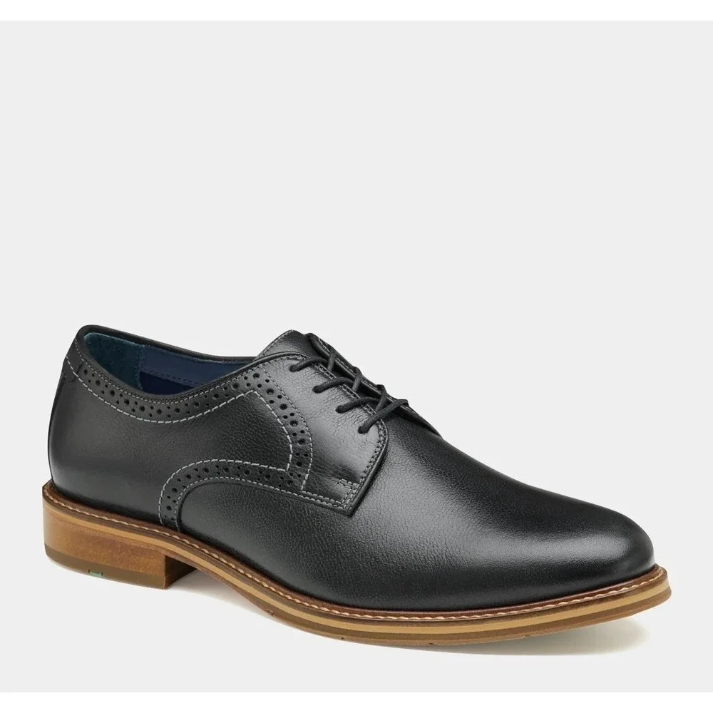 Johnston & Murphy Men's Raleigh XC Flex Leather Plain Toe Black Sz 10.5 NEW $175